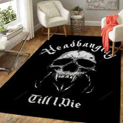 Headbanging Skull Metal Music Art For Fans Area Rug Living Room Carpet Rug Regtangle Carpet Floor Decor Home Decor