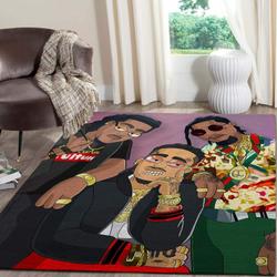 Hip Hop And Rapper Area Rugs Living Room Carpet Christmas Gift Rug Regtangle Carpet Floor Decor Home Decor