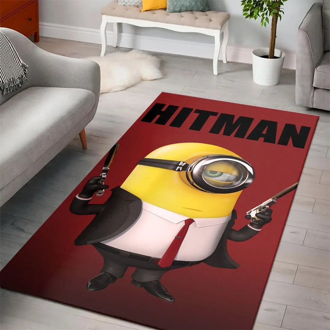 Hitman Minions Despicable Minions Cartoon Movies Area Rugs Living Room Carpet Rug Regtangle Carpet Floor Decor Home Decor