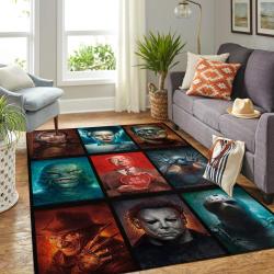 Horror Characters Area Rug Halloween Decor Michael Myers Living Room Carpet Rug Regtangle Carpet Floor Decor Home Decor