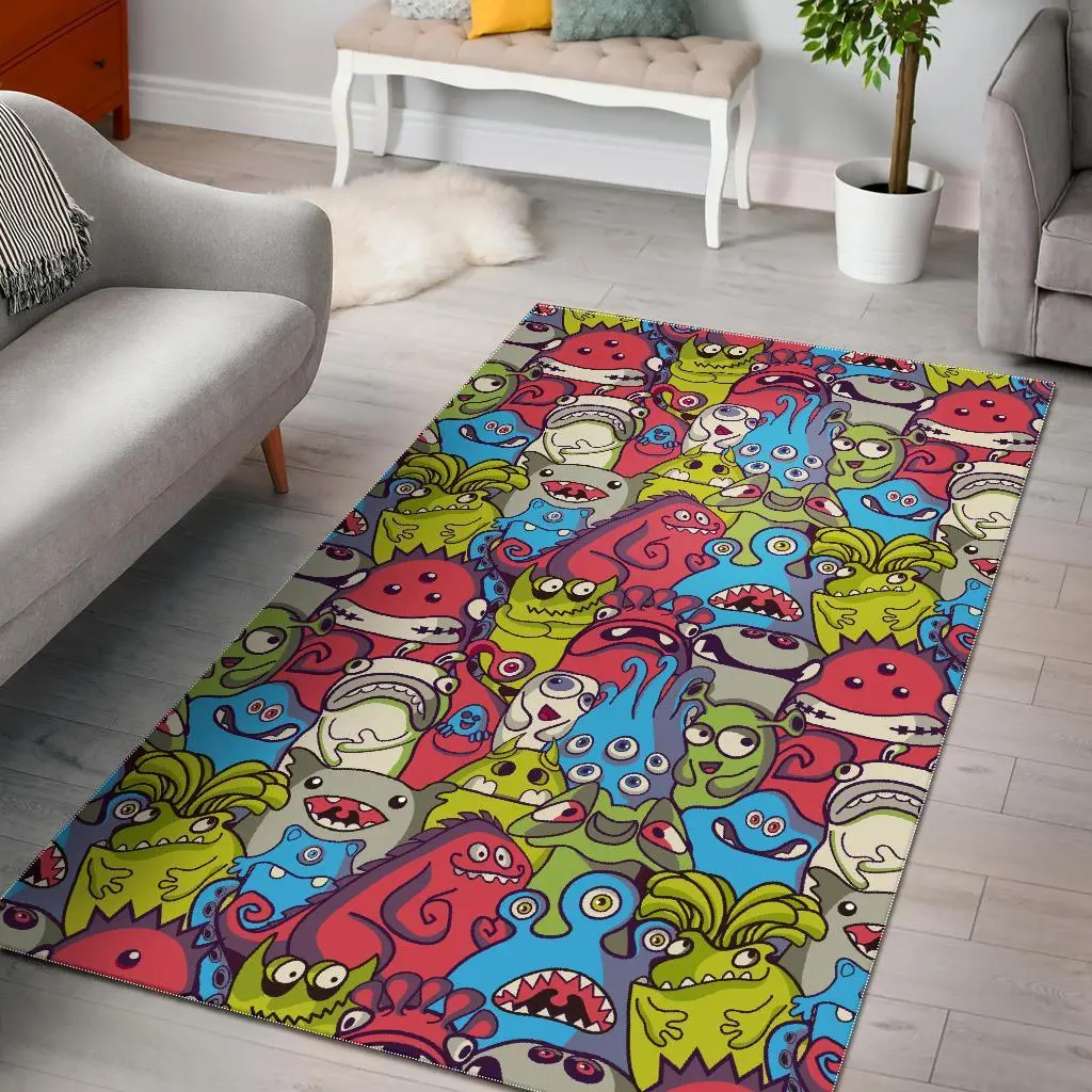 Hot Dog Print Pattern Area Rug Living Room Rug Home Decor