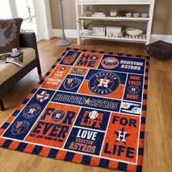 Houston Astros Mlb Baseball Area Rug Baseball Rug Regtangle Carpet V8389