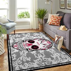 Houston Rockets Nba Skull Flower Style Living Room Carpet Rug Regtangle Carpet