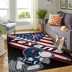 Houston Texans Nfl American Flag Snoopy Living Room Rug Regtangle Carpet