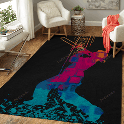 I Love Music Trombone Sound Color Art For Fans Area Rug Living Room Carpet Rug Regtangle Carpet Floor Decor Home Decor