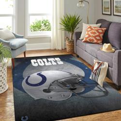 Indianapolis Colts Nfl Team Helmet Living Room Sports Rug Regtangle Carpet
