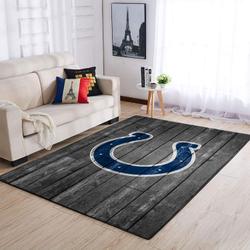 Indianapolis Colts Nfl Grey Area Rugs Wooden Living Room Rug Regtangle Carpet