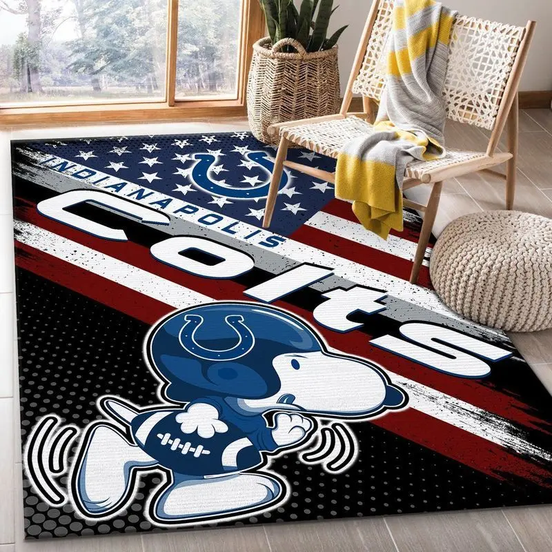 Indianapolis Colts Nfl Snoopy Us Living Room Bed Room Rug Regtangle Carpet