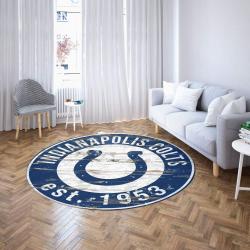 Indianapolis Colts Round Carpet Nfl Football Team Logo Living Room Rug Regtangle Carpet Floor Decor Home Decor
