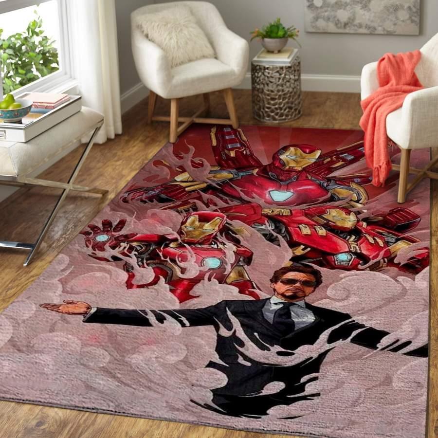 Iron Man Area Rug Living Room Rug Home Decor Marvel Superhero Decor 190918