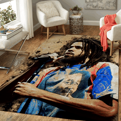 J Cole American Rapper Rapper Art For Fans Area Rug Living Room Carpet Rug Regtangle Carpet Floor Decor Home Decor