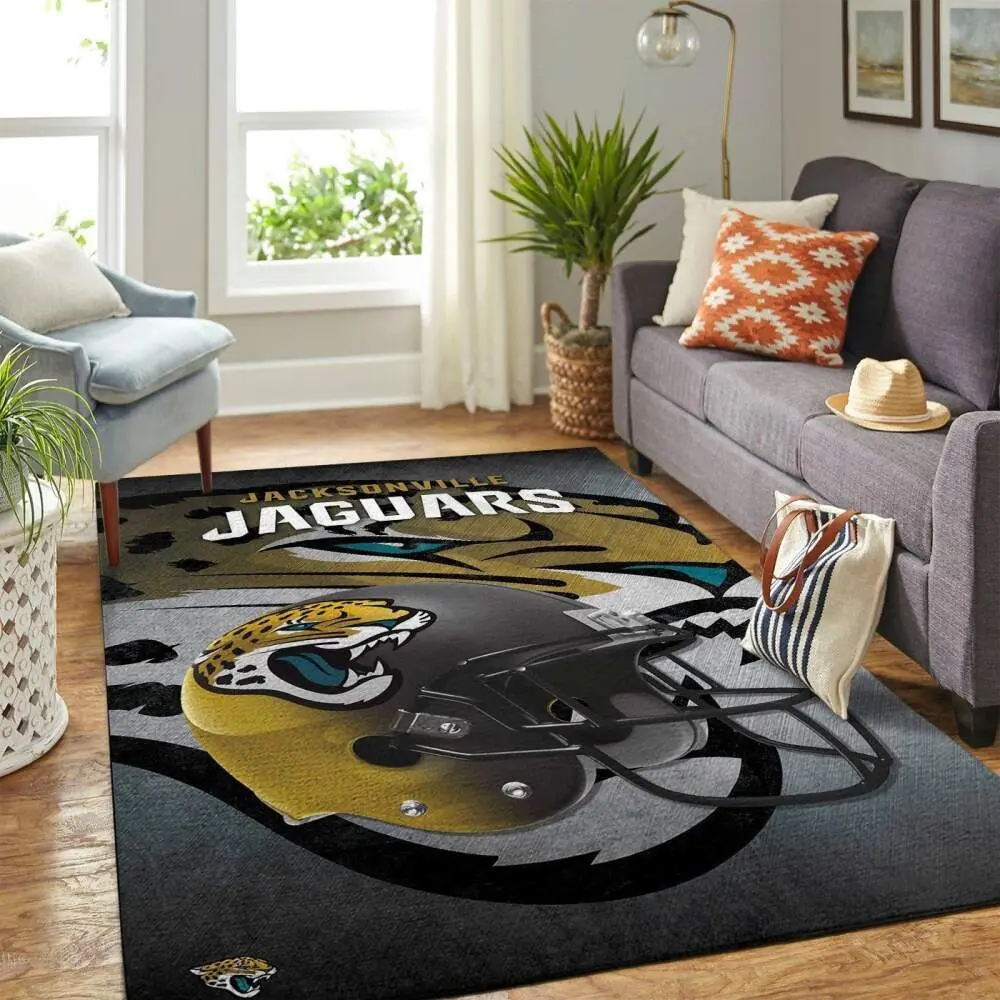 Jacksonville Jaguars Nfl Team Helmet Living Room Sports Rug Regtangle Carpet