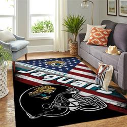 Jacksonville Jaguars Nfl American Flag Living Room Sports Rug Regtangle Carpet