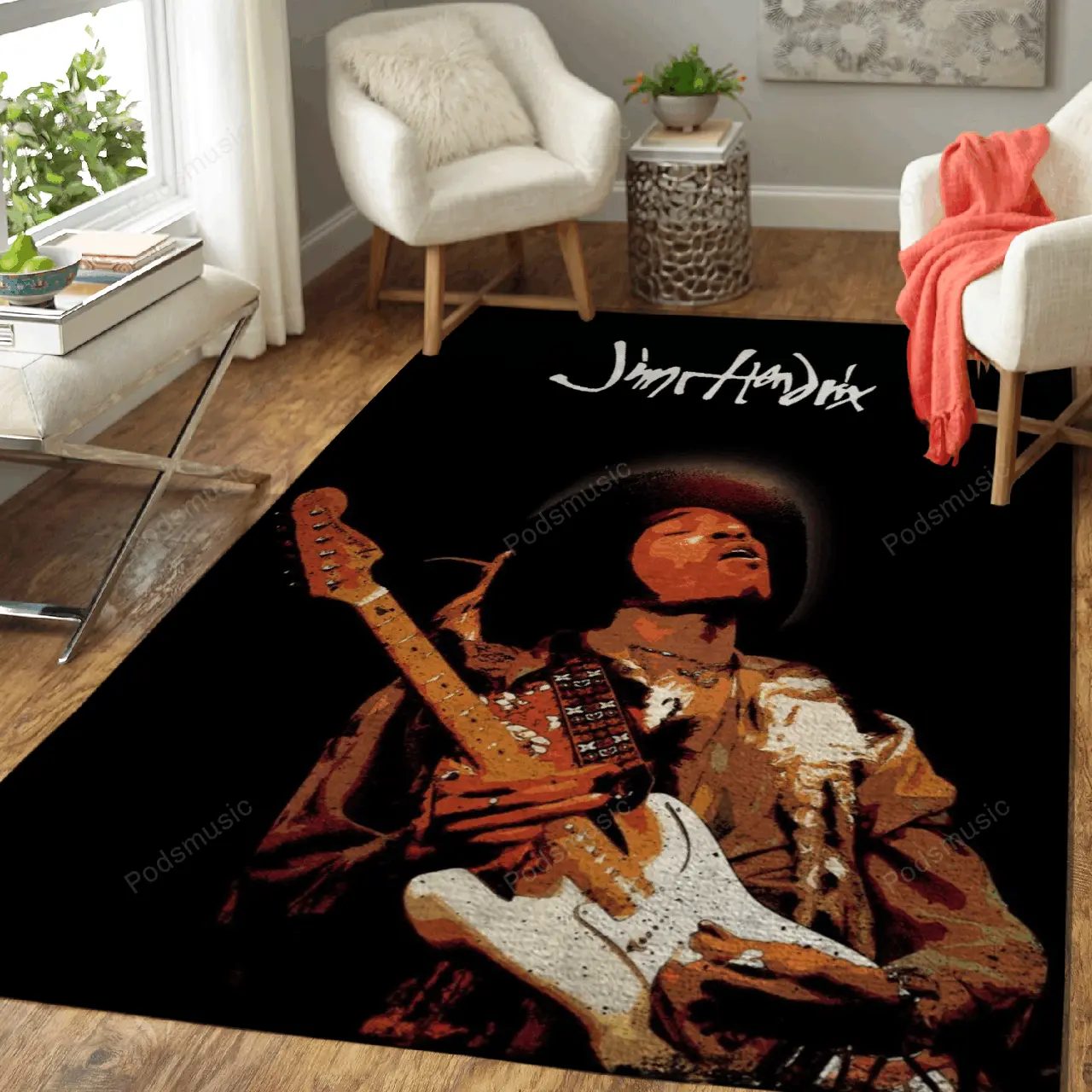 Jimi Guitar Music Art For Fans Area Rug Living Room Carpet Rug Regtangle Carpet Floor Decor Home Decor