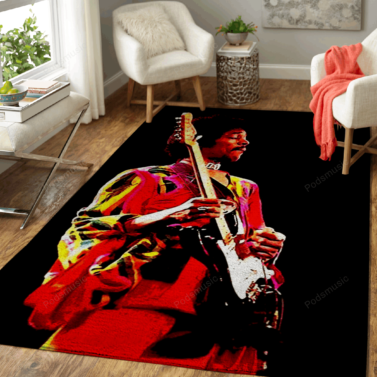 Jimi Hendrix Guitar 3 Music Legend Art For Fans Area Rug Living Room Carpet Rug Regtangle Carpet Floor Decor Home Decor