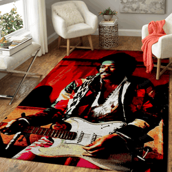 Jimi Hendrix Guitar 7 Music Legend Art For Fans Area Rug Living Room Carpet Rug Regtangle Carpet Floor Decor Home Decor
