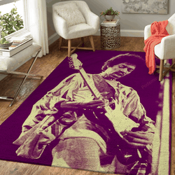 Jimi Hendrix Guitar Music Vintage Art For Fans Area Rug Living Room Carpet Rug Regtangle Carpet Floor Decor Home Decor
