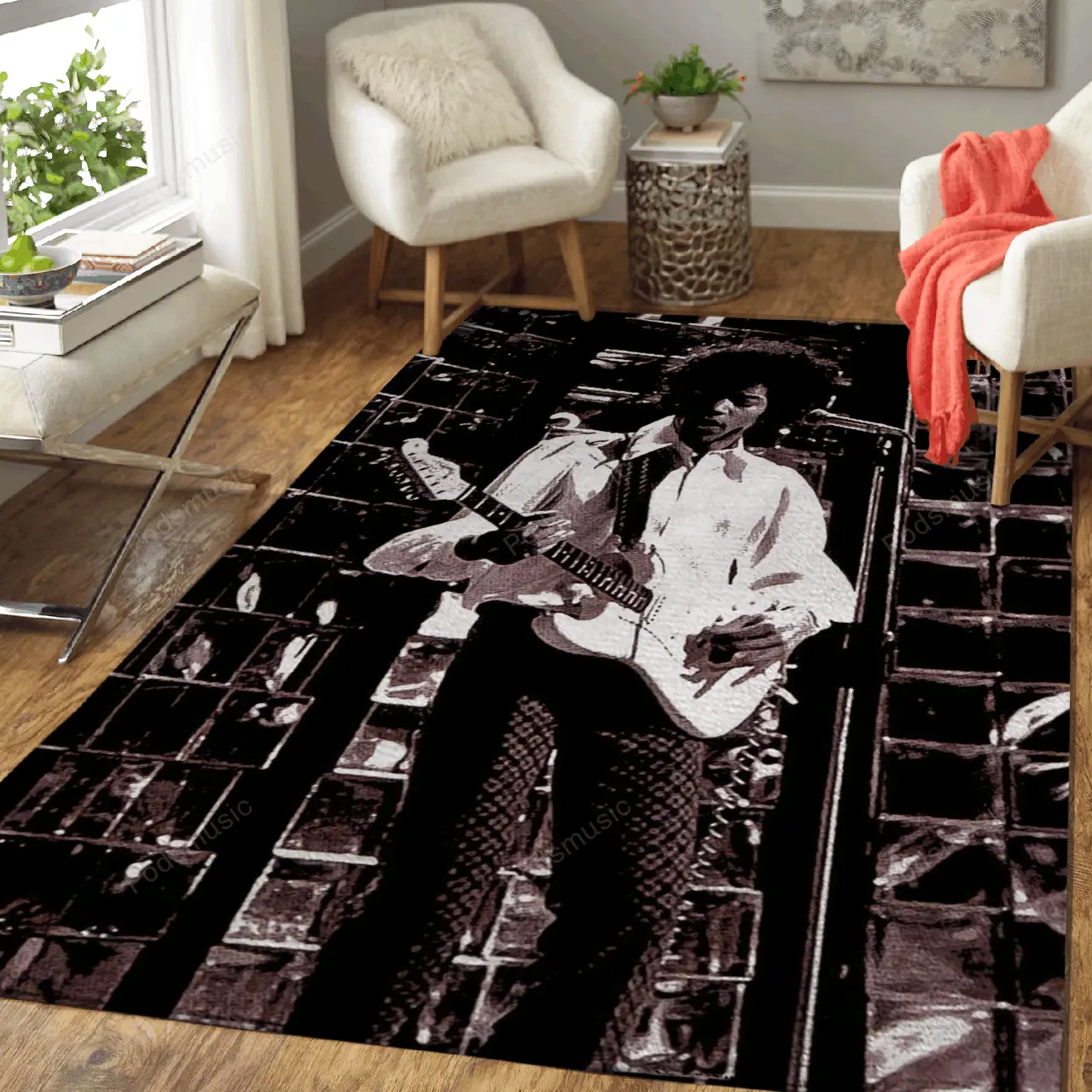 Jimi Hendrix On Stage Music Legend Art For Fans Area Rug Living Room Carpet Rug Regtangle Carpet Floor Decor Home Decor