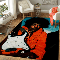 Jimi Hendrix Perform 5 Music Legend Art For Fans Area Rug Living Room Carpet Rug Regtangle Carpet Floor Decor Home Decor