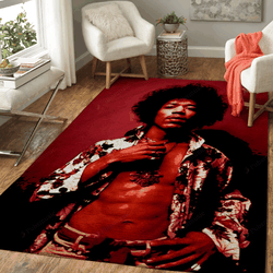 Jimi Hendrix Style Music Legend Art For Fans Area Rug Living Room Carpet Rug Regtangle Carpet Floor Decor Home Decor
