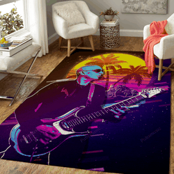 Joe Satriani 80S Artwork Music Synthwave 80S Art For Fans Area Rug Living Room Carpet Rug Regtangle Carpet Floor Decor Home Decor