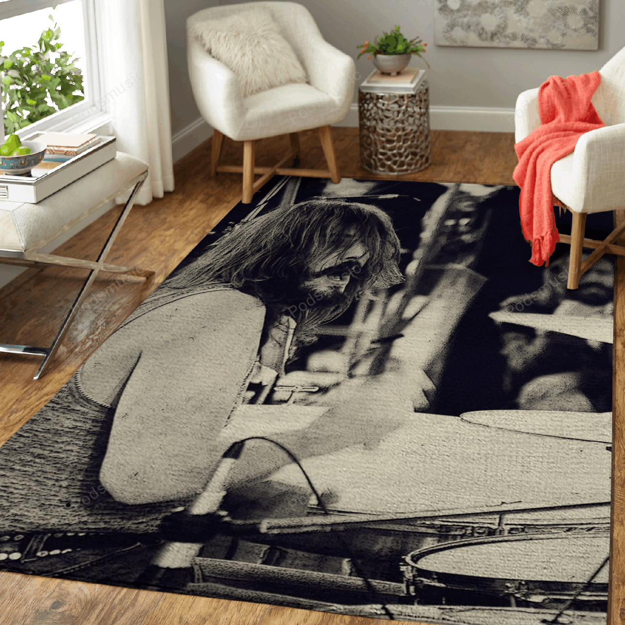 John Bonham With Drum Music Artist Art For Fans Area Rug Living Room Carpet Rug Regtangle Carpet Floor Decor Home Decor