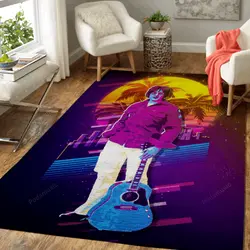 John Lennon And Guitar Artwork Music Synthwave 80S Art For Fans Area Rug Living Room Carpet Rug Regtangle Carpet Floor Decor Home Decor