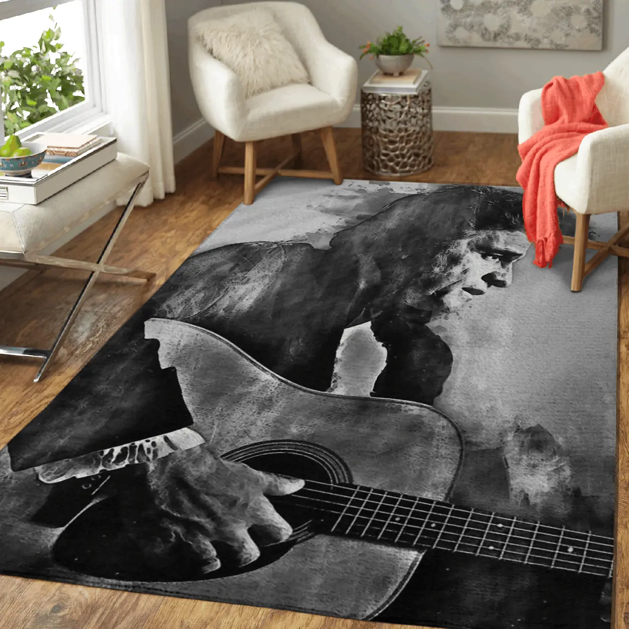 Johnny Cash Country Singer Art For Fans Area Rug Area Rug Living Room Carpet Rug Regtangle Carpet Floor Decor Home Decor
