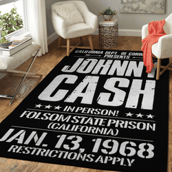 Johnny Cash Folsom State Prison California Area Rug Area Rug Living Room Carpet Rug Regtangle Carpet Floor Decor Home Decor