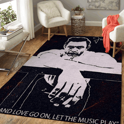 Johnny Cash Quotes Life And Love Go On Let The Music Play Art Area Rug Rug Regtangle Carpet Floor Decor Home Decor