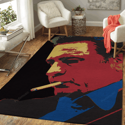 Johnny Cash Smoking Music Legend Art For Fans Area Rug Living Room Carpet Rug Regtangle Carpet Floor Decor Home Decor