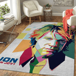 Jon Bon Jovi American Rock Band Pop Art For Fans Area Rug Area Rug Living Room Carpet Rug Regtangle Carpet Floor Decor Home Decor