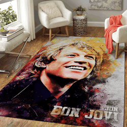 Jon Bon Jovi Bon Jovi American Rock Band Art Area Rug Area Rug Living Room Carpet Rug Regtangle Carpet Floor Decor Home Decor