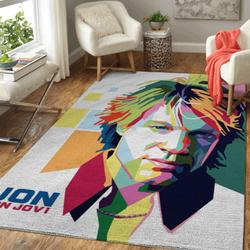 Jon Bon Joviamerican Rock Band Pop Art For Fans Area Rug Living Room Rug Home Decor