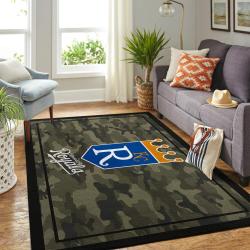Kansas City Royals Mlb Area Rugs Living Room Carpet Team Logo Camo Home Rug 3
