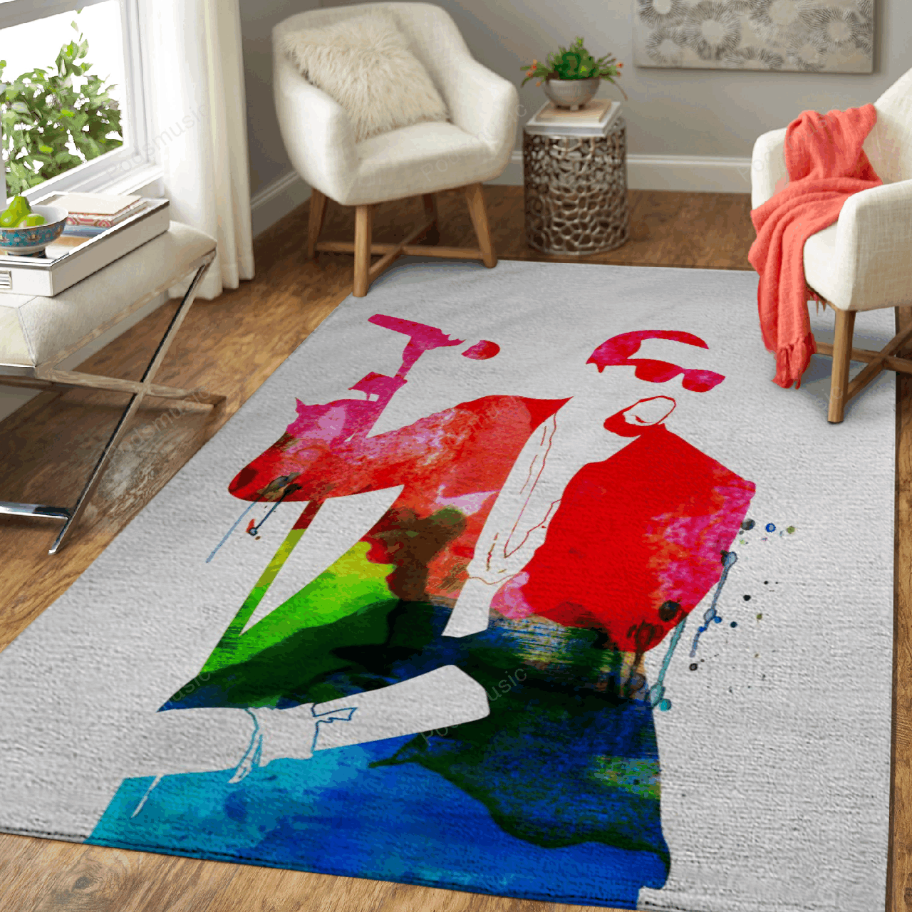 Kanye Watercolor Music Legends Art For Fans Area Rug Living Room Carpet Rug Regtangle Carpet Floor Decor Home Decor