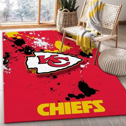 Kc Chiefs Logo Nfl Area Rug Living Room Rug Home Us Decor Living Room Area Rug Home Decor