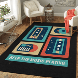 Keep The Music Playing Fun Text Designs Art For Fans Area Rug Living Room Carpet Rug Regtangle Carpet Floor Decor Home Decor