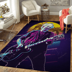 Keith Richards Artwork Music Synthwave 80S Art For Fans Area Rug Living Room Carpet Rug Regtangle Carpet Floor Decor Home Decor