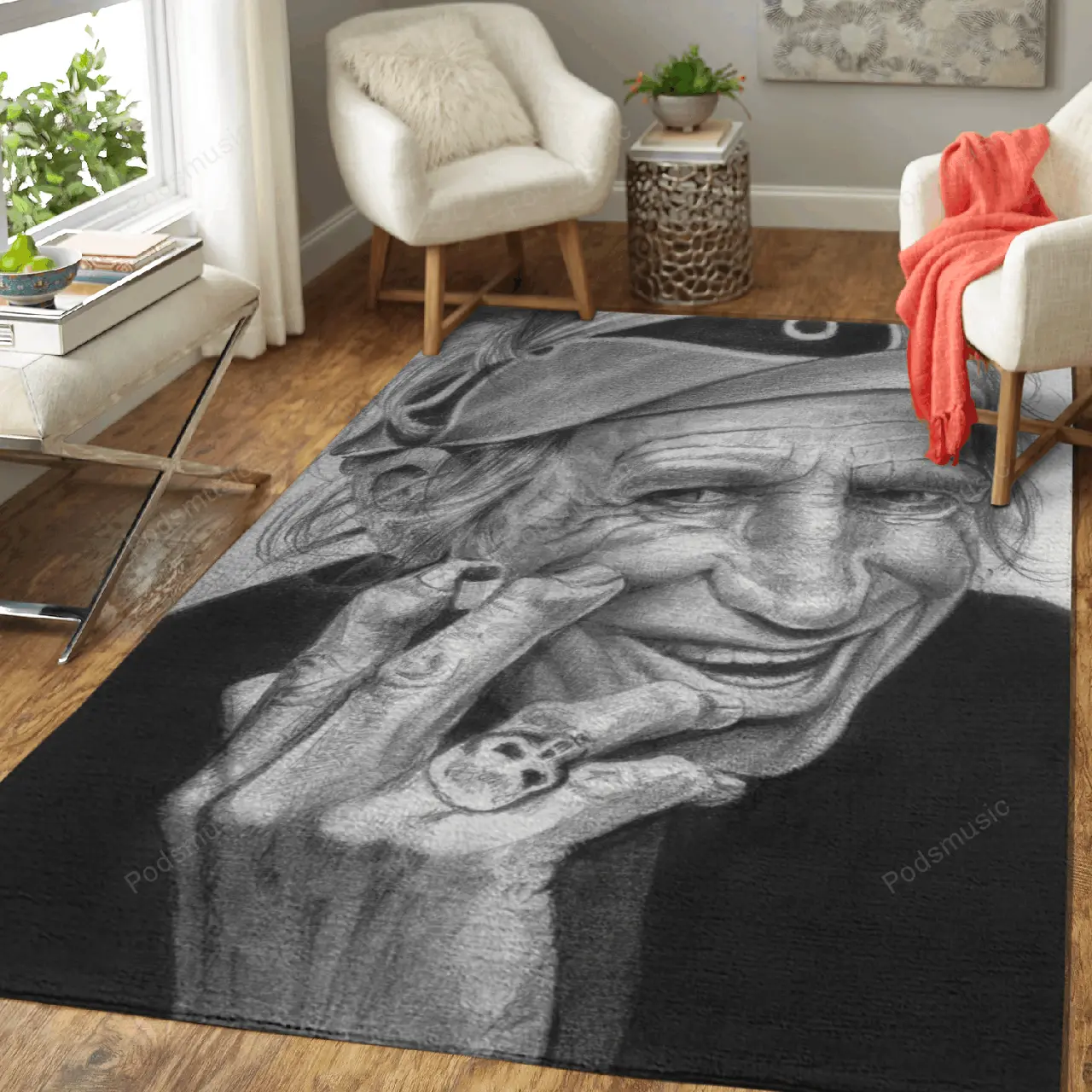 Keith Richards Music Art For Fans Area Rug Living Room Carpet Rug Regtangle Carpet Floor Decor Home Decor