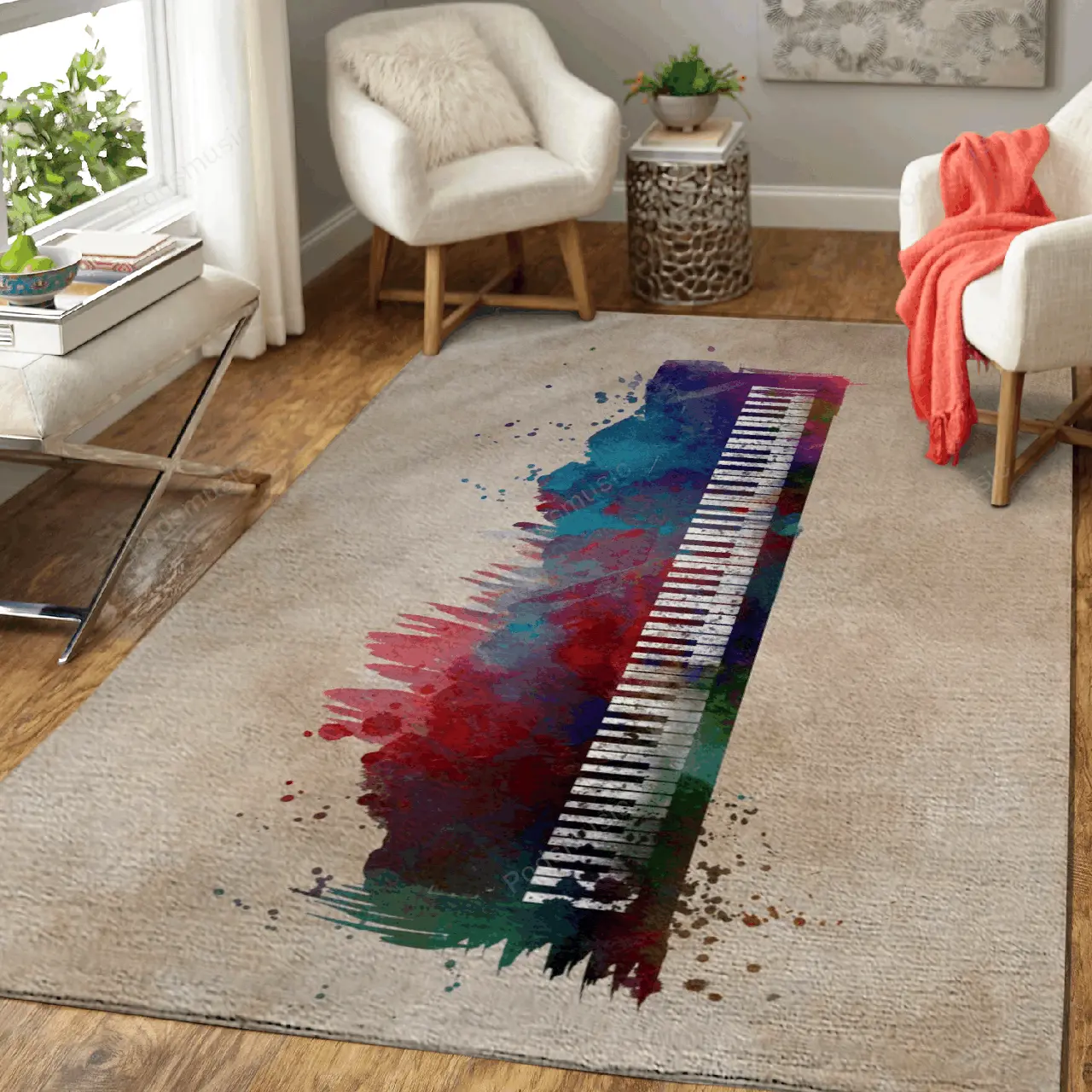 Keyboard Music Art For Fans Area Rug Living Room Carpet Rug Regtangle Carpet Floor Decor Home Decor