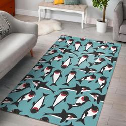 Killer Whale Orca Print Pattern Area Rug Living Room Rug Home Decor