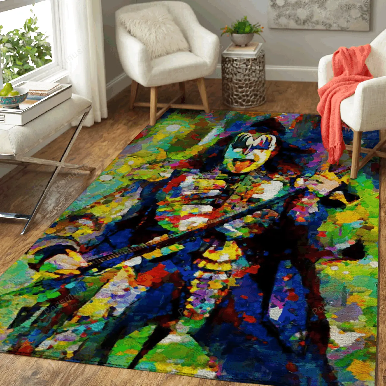 Kiss Gene Simmons Music Parade Art For Fans Area Rug Living Room Carpet Rug Regtangle Carpet Floor Decor Home Decor