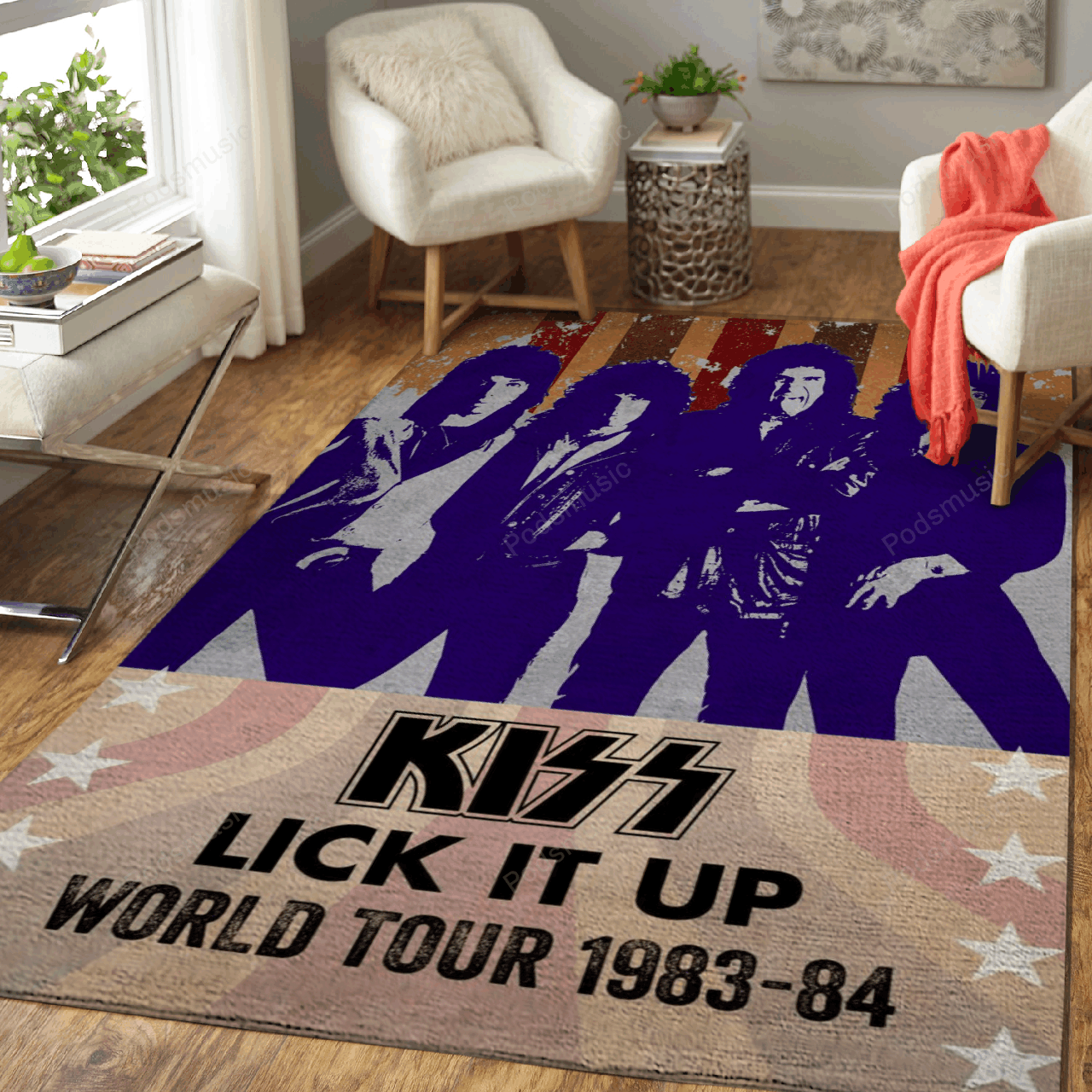 Kiss Lick It Up Tour Music Art For Fans Area Rug Living Room Carpet Rug Regtangle Carpet Floor Decor Home Decor