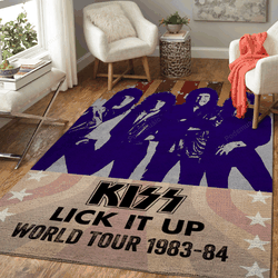 Kiss Lick It Up Tour Music Art For Fans Area Rug Living Room Carpet Rug Regtangle Carpet Floor Decor Home Decor