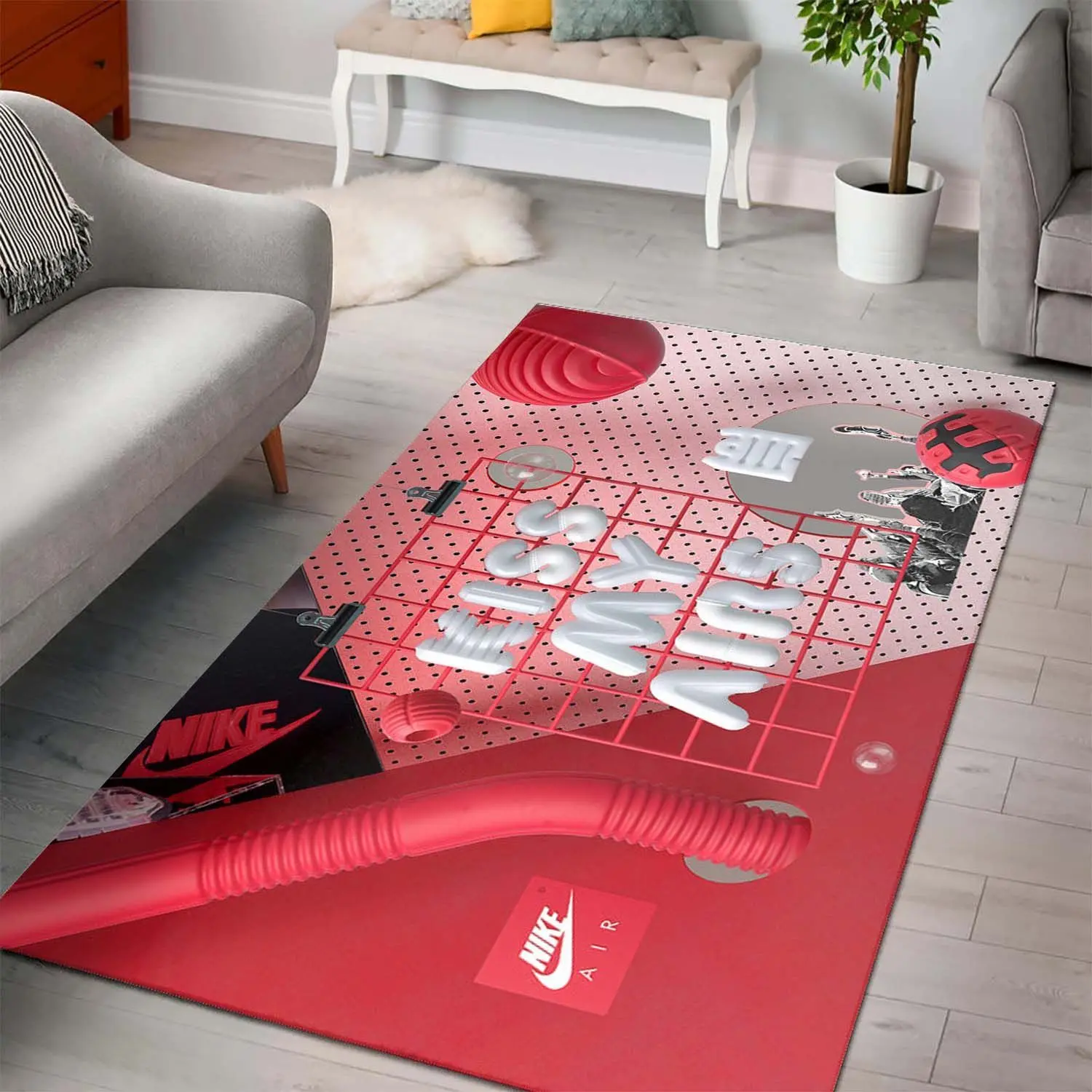 Kiss My Airs Nike Area Rug Hypebeast Carpet Fashion Brand Living Room Rugs Rug Regtangle Carpet Floor Decor Home Decor V2180