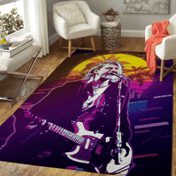 Kurt Cobain 80S Artwork Music Synthwave 80S Art For Fans Area Rug Living Room Carpet Rug Regtangle Carpet Floor Decor Home Decor