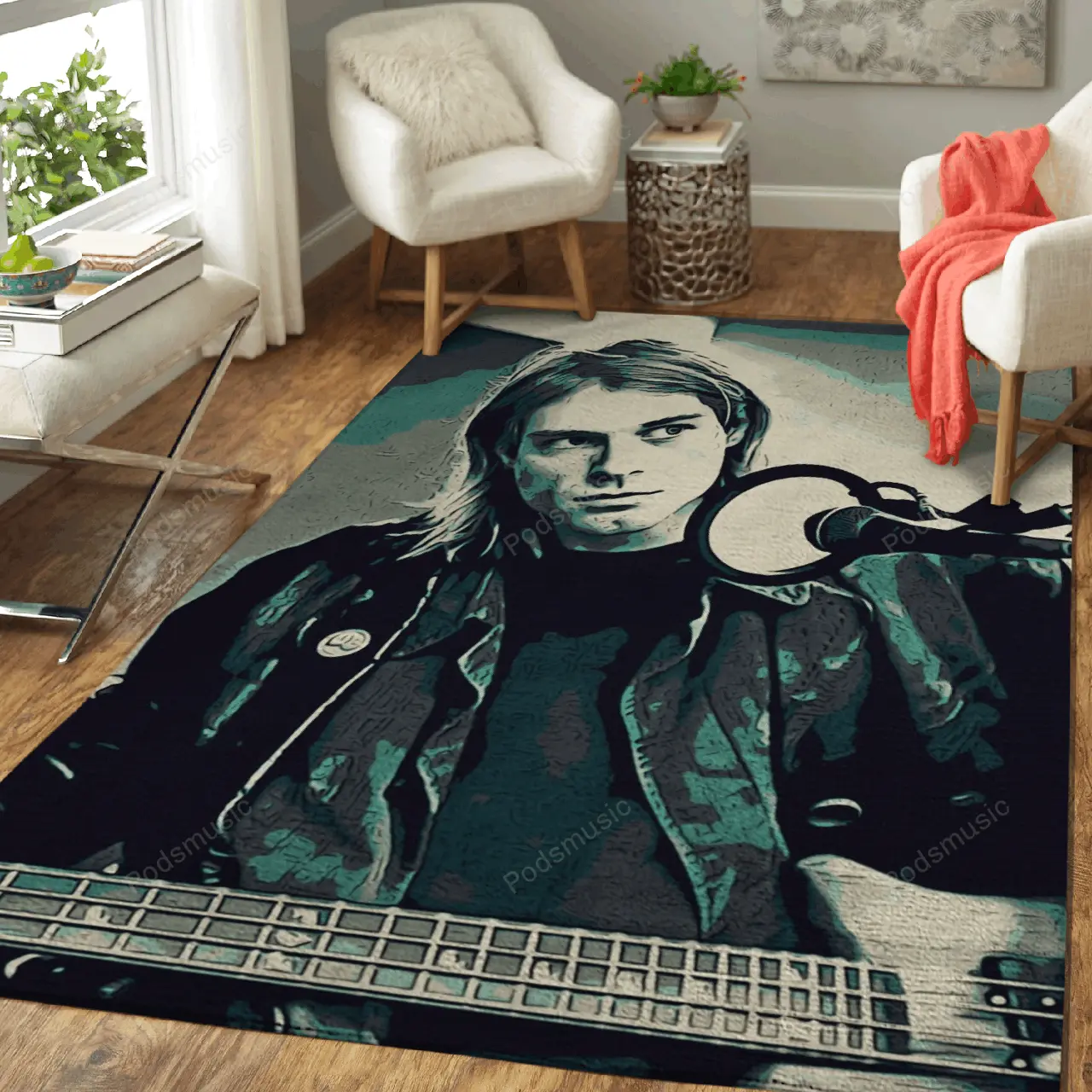 Kurt Cobain Art 2 Music Artist Art For Fans Area Rug Living Room Carpet Rug Regtangle Carpet Floor Decor Home Decor