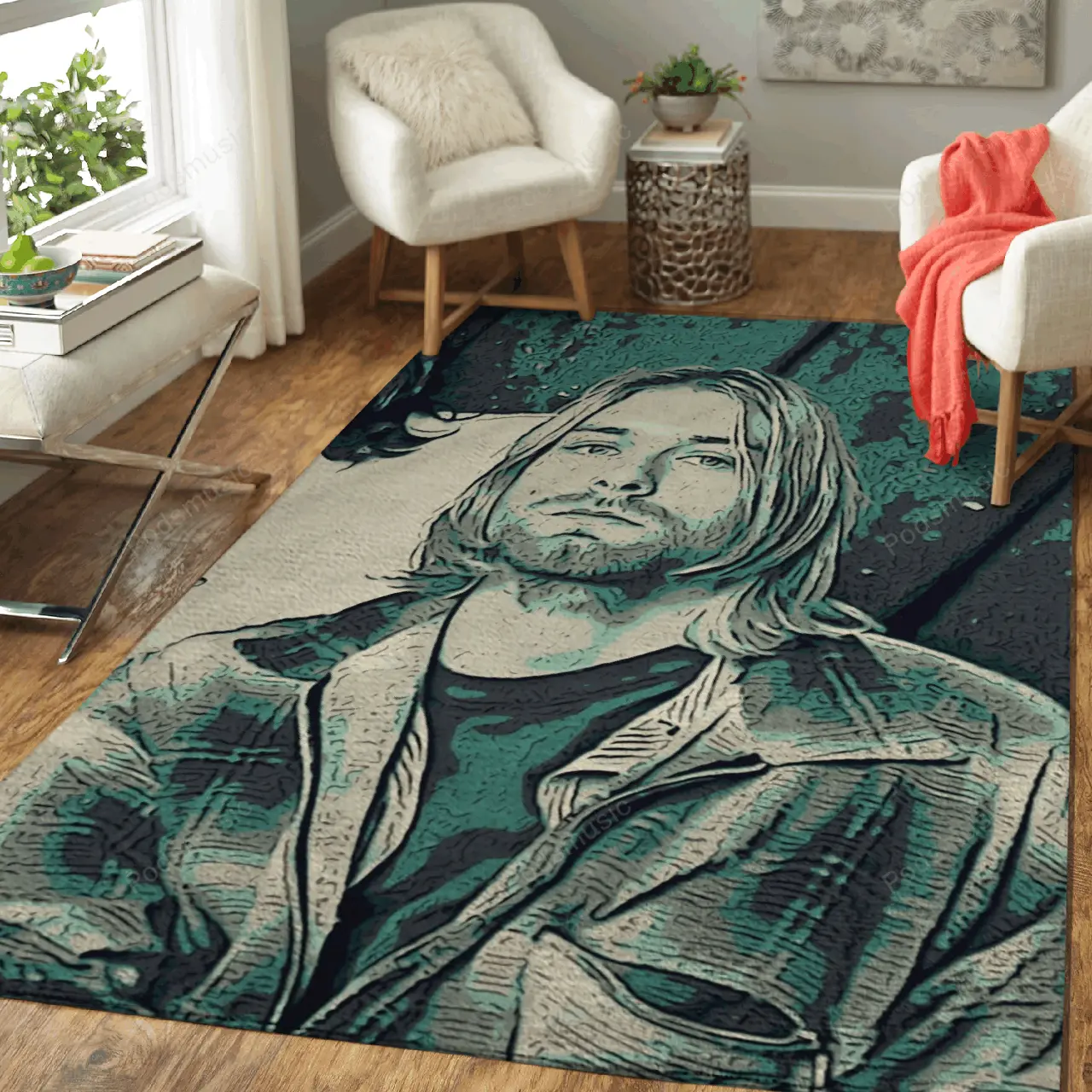 Kurt Cobain Art 8 Music Artist Art For Fans Area Rug Living Room Carpet Rug Regtangle Carpet Floor Decor Home Decor