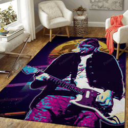 Kurt Cobain Live Loud Artwork Music Synthwave 80S Art For Fans Area Rug Living Room Carpet Rug Regtangle Carpet Floor Decor Home Decor